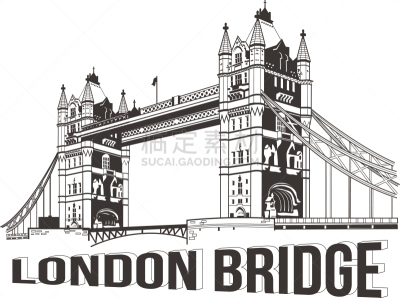 绘画插图,伦敦,矢量,塔桥,伦敦塔,泰晤士河,国际著名景点,英国,英格兰,著名景点