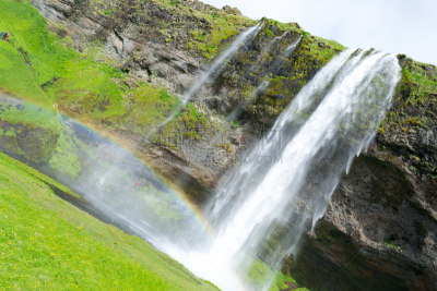 瀑布,冰岛国,一个物体,丰富,堰,seljalandsfoss waterfall,维京人,冻原,神话,水