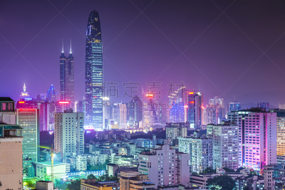 深圳,东莞,广东省,水平画幅,夜晚,无人,曙暮光,户外,都市风景,现代