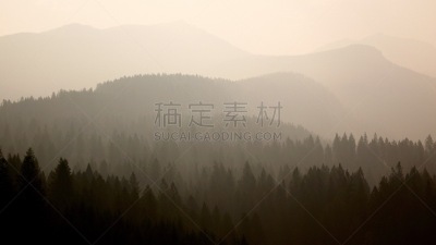 烟,哥伦比亚谷,大不列颠哥伦比亚,多层效果,原野,山脉,森林火灾,洛矶山脉,水平画幅,环境损害