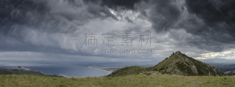 特拉华,克雷乌斯角,赫罗纳省,自然,天空,加泰隆尼亚,水平画幅,地形,无人,全景