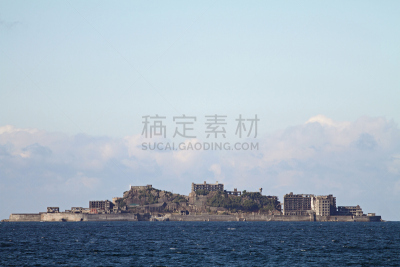 日本,岛,军舰,长崎,刺身船,端岛,能登半岛,日本明治维新时期工业革命遗址,水,天空