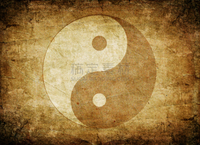 阴阳符,道教,禅宗,灵性,褐色,水平画幅,纹理效果,风化的,无人,绘画插图