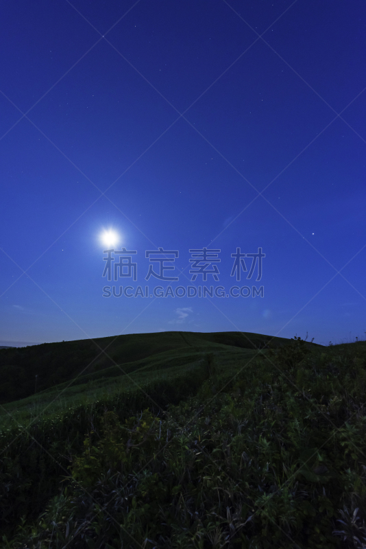 礼文岛,日本,风景,山,夜晚,草坪,清新,景观设计,环境,云