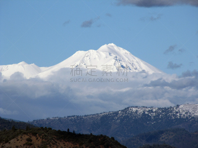 夏士塔山,火山,加利福尼亚,冬季运动,水平画幅,加州淘金热,雪,冰河,摩多克高原,滑雪运动