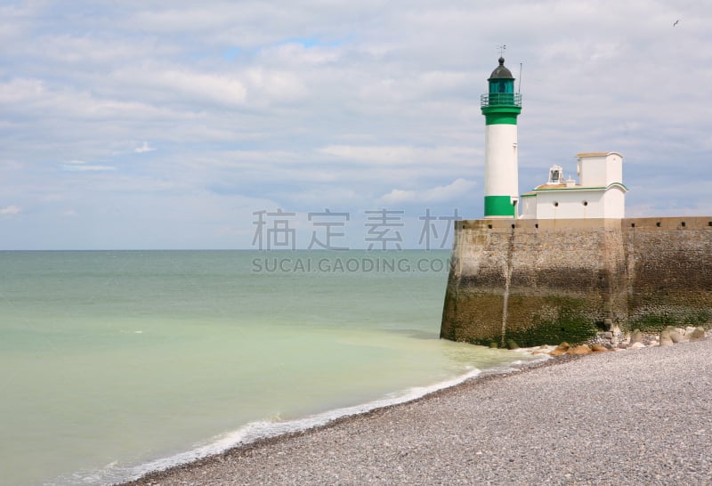 灯塔楼,海滩,上诺曼底,水平画幅,沙子,无人,海港,户外,特雷波特,石头