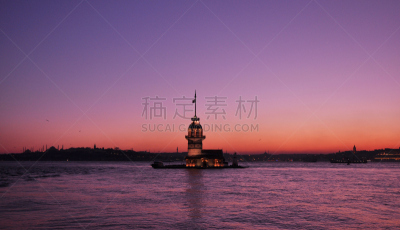 伊斯坦布尔,于斯屈达尔,少女塔,土耳其,水,天空,水平画幅,安纳托利亚,古老的,旅行者