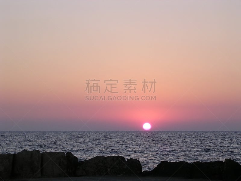 海法,六月,2003,水,天空,美,水平画幅,沙子,无人,海浪