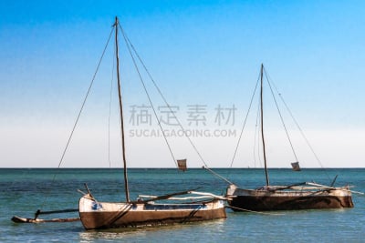 传统,马达加斯加,渔船,水,天空,沙子,沙洲,曙暮光,夏天,异国情调
