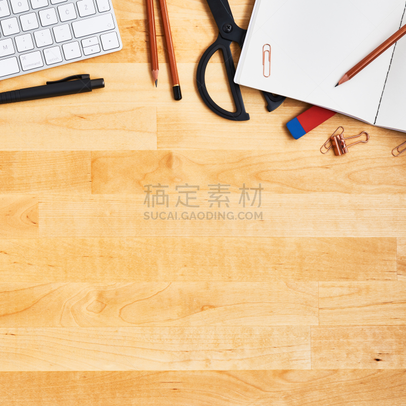 计算机,木制,办公室,空白的,书桌,桌子,笔记本,设备用品,商务,铅笔