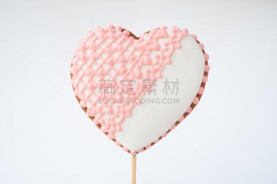 情人节,白昼,粉色,式样,心型,安全护栏,自然美,白色背景,生姜,糖衣蛋糕