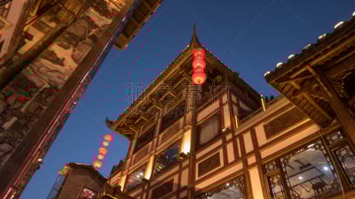 中国灯笼,过去,建筑,红色,蒂卢,日本灯笼,纸灯笼,灯,居住区,乡村