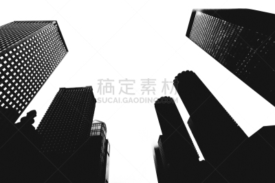 芝加哥市,建筑外部,市区,芝加哥鲁普商业区,高对比度,不明确的地点,黑白图片,城市天际线,低视角,伊利诺斯州