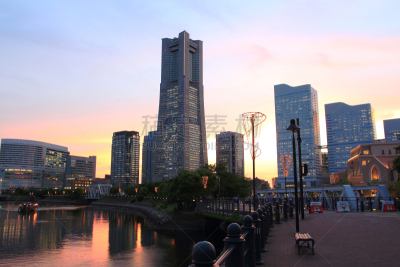 横滨高速铁路,明亮,城镇景观,黄昏,著名景点,横滨地标大厦,2015年,户外,天空,城市