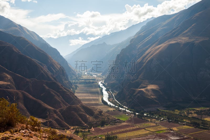 乌鲁班巴河谷,秘鲁,库斯科市,自然,南美,天空,美,安地斯山脉,水平画幅,地形