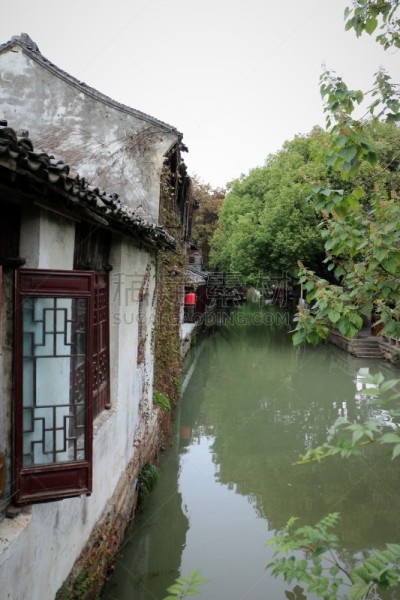 周庄,水乡,风景,远古的,古老的,房屋,垂直画幅,图像,著名景点,无人