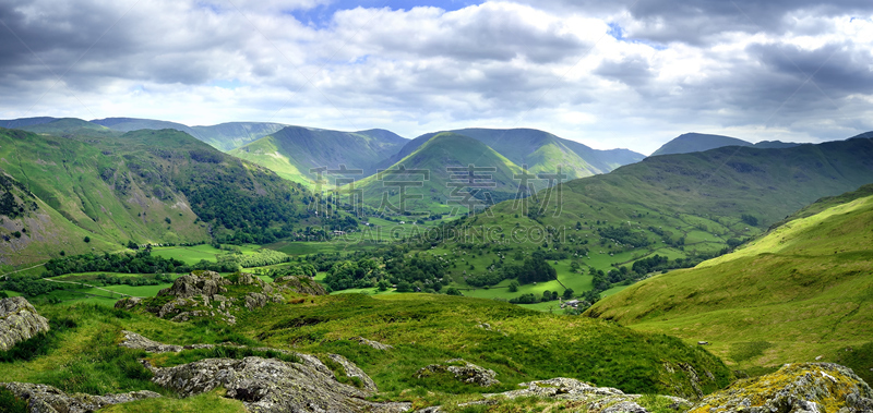 日光,caudale moor,哈德萨普,英格兰湖区,坎布里亚,国家公园,水平画幅,山,无人,英格兰