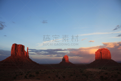 纪念碑山谷,莫哈韦沙漠,褐色,美国西部,水平画幅,形状,山,夜晚,无人,符号