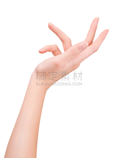 女性,手势语,捧着,修指甲,手,拿着,白色背景,垂直画幅,美,四肢