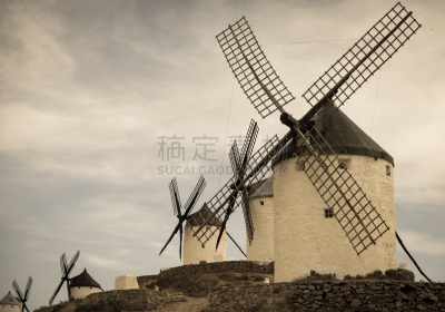 风轮机,组物体,克里普塔纳,唐吉诃德,风车镇,坎波广场,自然,水平画幅,建筑,无人