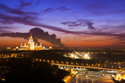 莫斯科,都市风景,冬天,城市天际线,七姐妹,塞文塞思特斯,垂直画幅,天空,公园,雪