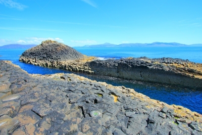 苏格兰,岬岛,里面,著名自然景观,环境,英国,海岸线,岩石,水湾,夏天