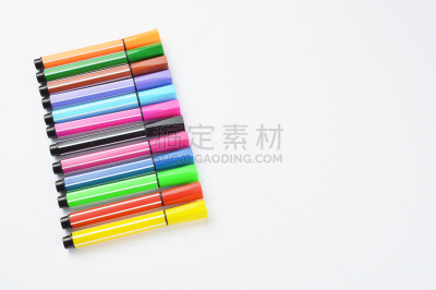 毡尖笔,色彩鲜艳,荧光笔,背景分离,塑胶,铅笔,涂料,设备用品,童年,学校用品