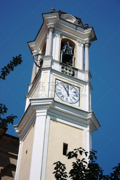 钟楼,church of santa maria assunta,意大利,垂直画幅,天空,无人,十字形,户外,大约11世纪