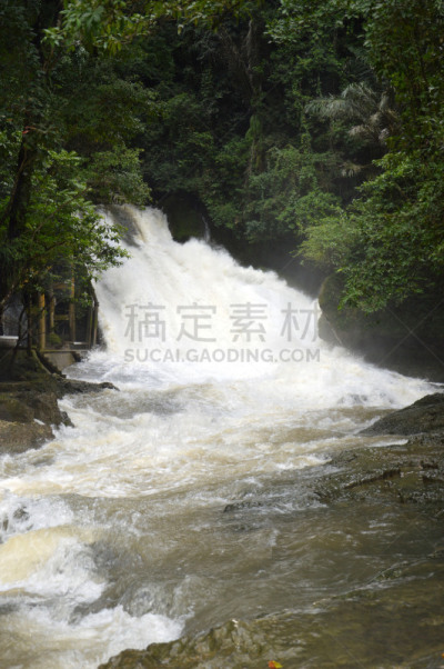 瀑布,望加锡,苏拉威西,垂直画幅,无人,湿,纯净,热带雨林,组物体,户外