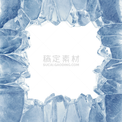 冰,洞,三维图形,方形画幅,背景,蓝色,坏掉的,边框,冰柱,块状