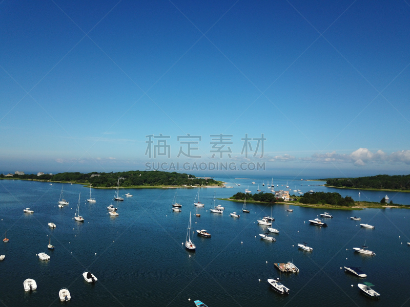 达特茅斯,马萨诸塞,夏天,海湾,美国,水平画幅,无人,船,水湾,摄影