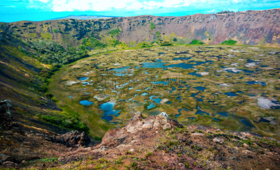 智利,火山口,复活节岛 ,卡乌,纪念碑,水,石材,过去,国际著名景点,彩色图片