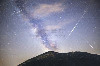 银河系,松树,天空,星系,水平画幅,星星,天体物理学,夜晚,无人,星云