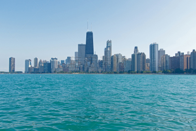 Chicago Skyline and Lake Michigan
