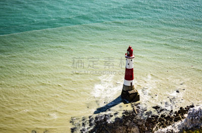 灯塔楼,水平画幅,英格兰,在边上,户外,海岸安全人员,鹅卵石,白色,海滩,滩头岬