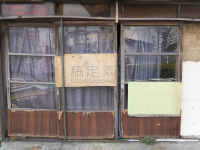 古典式,房屋,足立区,水平画幅,无人,古老的,商店,过去,废墟,居住区