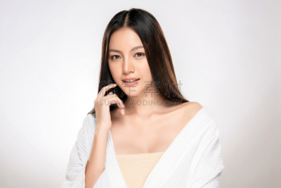 清新,女人,亚洲,干净,皮肤,青年人,自然美,可爱的,背景分离,肖像