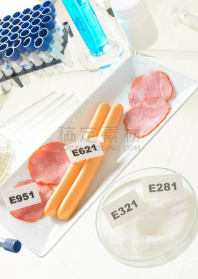 垂直画幅,人造的,味精,风险,组物体,干的,营养品,食品添加剂,肉,阿斯巴甜