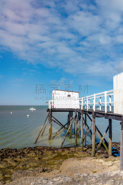 客舱,传统,视角,小屋,法国,海岸线,夏天,天空,建筑,木制