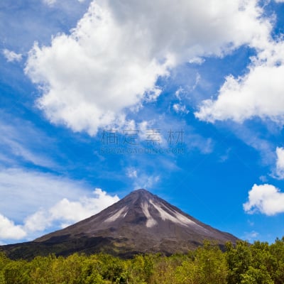 阿雷纳火山,阿拉胡埃拉省,哥斯达黎加,天空,山,无人,火山地形,户外,美洲