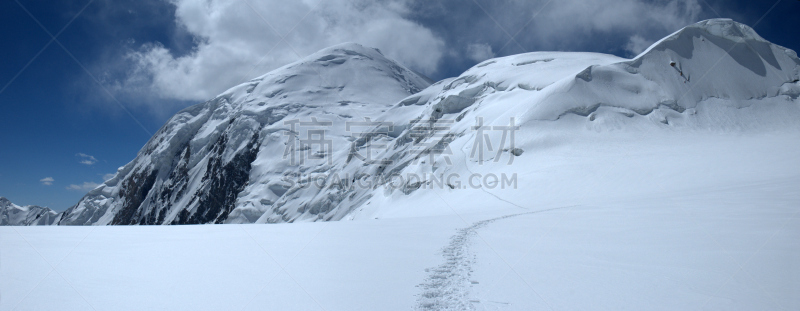 冰河,顶部,田地,水平画幅,雪,户外,山脊,山,帕米尔山脉,极端地形