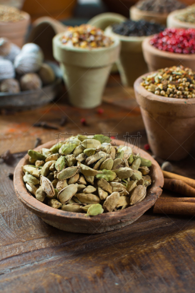 Most expensive spice in the world â dried green cardamom pods with black seeds, used as an ingredient in many cuisines and for medical use