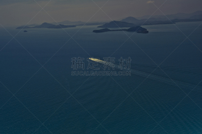 攀牙湾,快艇,普吉岛,航拍视角,泰国,海洋,看,宏伟,看风景,移向