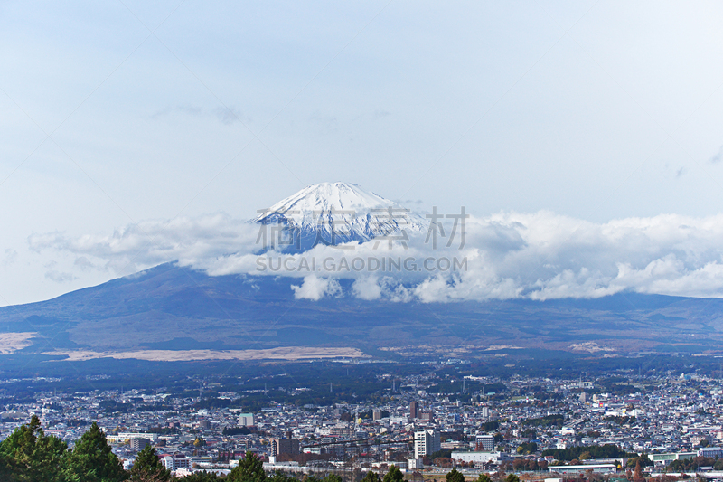 富士山,御殿场市,静冈县,水平画幅,市区路,秋天,无人,日本,风景,街道