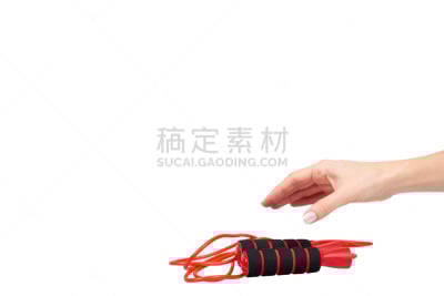 运动,红色,生活方式,手,休闲游戏,一个物体,背景分离,长的,玩具,塑胶