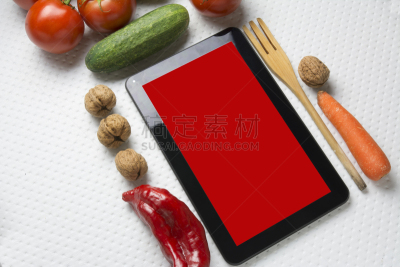 蔬菜,平板电脑,清新,灵感,胡萝卜,水平画幅,椒类食物,配方,生食,组物体