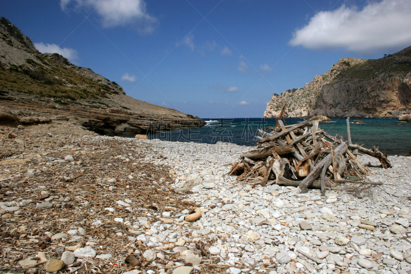 卡拉菲格拉,海滩,柴火,马略卡,酷堡福明托,sierra de tramuntana,水,天空,美,水平画幅