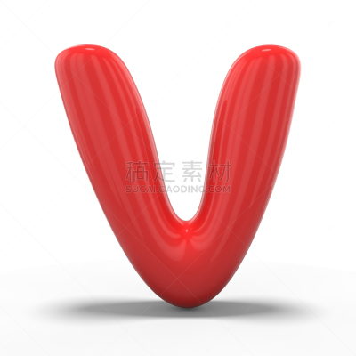 三维图形,气球,英文字母v,充气品,白色背景,分离着色,一个物体,背景分离,美术工艺,字母
