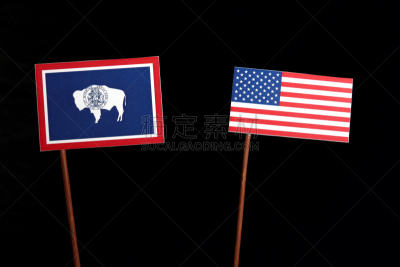怀俄明,美国,分离着色,黑色背景,美国州,水平画幅,无人,绘画插图,符号,美洲