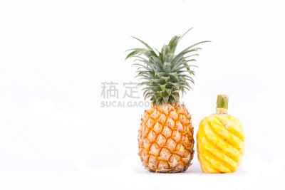 分离着色,菠萝,食品,健康食物,水果,白色背景,去皮的,枫树的翅果,营养成分标签,维生素c